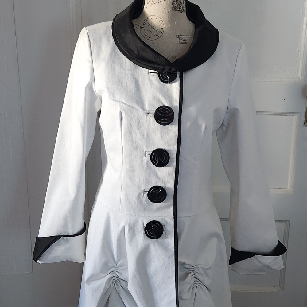 Elegant Black and White Women's Coat